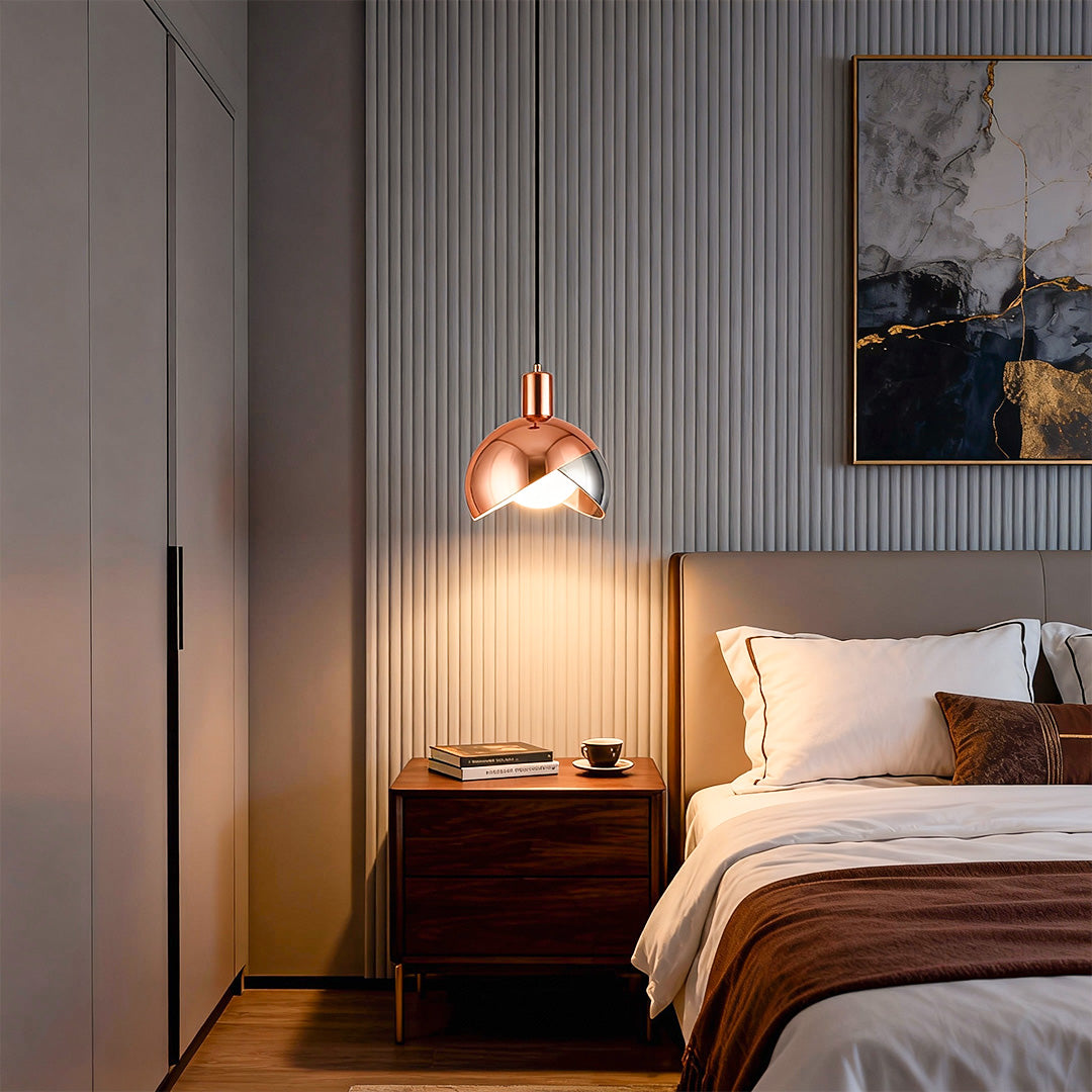 Gold Sphere Pendant Light Industrial Hemisphere Ceiling Light