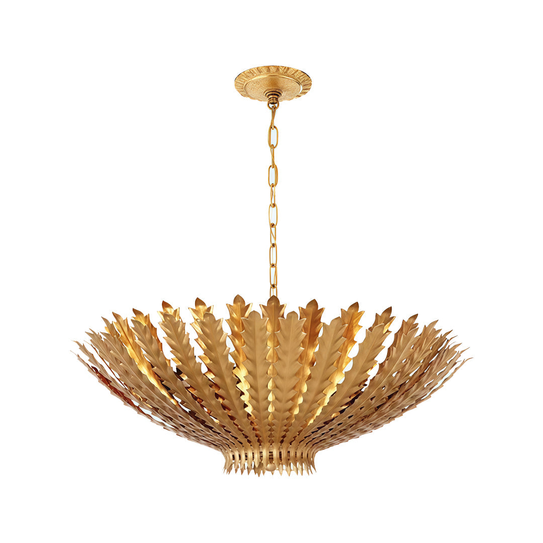 Gold Vintage Chandelier American Gold Leaf Decorate Ceiling Light