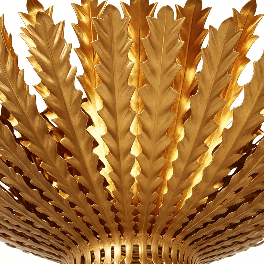 Gold Vintage Chandelier American Gold Leaf Decorate Ceiling Light