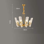 8-light LED Electroplated Metal Glass Gold Classic Chandeliers Ceiling Lights
