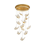 Butterfly Chandelierv Modern Metal Disk Acrylic Ceiling Light