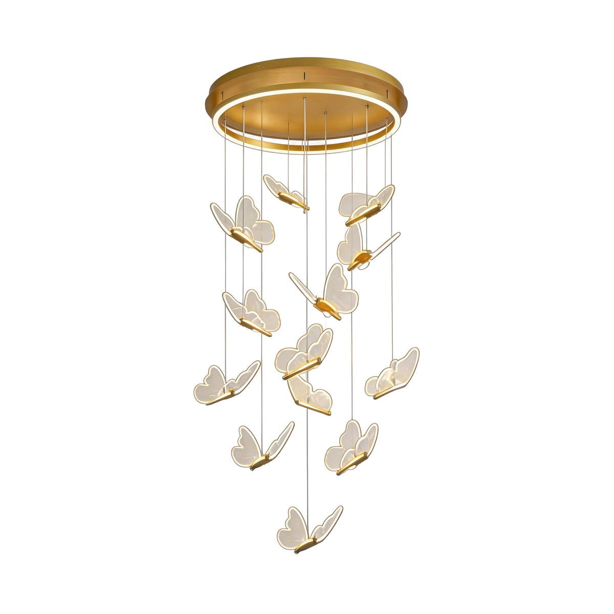 Butterfly Chandelierv Modern Metal Disk Acrylic Ceiling Light