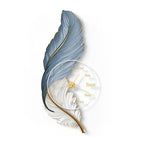 Feather LED Wall Lamp USB Rechargeable Acrylic Round Clock Light