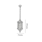 2 PCS Hanging Outdoor Pendant Lights Vintage Glass Ceiling Light