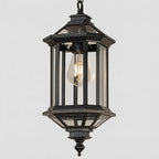2 PCS Hanging Outdoor Pendant Lights Vintage Glass Ceiling Light