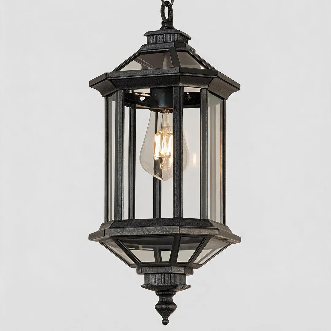 2 PCS Hanging Outdoor Pendant Lights Vintage Glass Ceiling Light