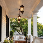 2 PCS Hanging Outdoor Pendant Lights Vintage Glass Ceiling Light