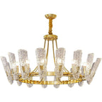 8-light LED Electroplated Metal Glass Gold Classic Chandeliers Ceiling Lights