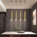 Unique Elongated Linear Metal Industrial Kitchen Island Pendant Lighting