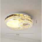Overlapping Circles Crystal Stainless Steel Flush Mount LED Lights Ceiling Lights