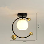 Artistic Metal Glass Flush Mount Light over Kitchen Sink Globe Circle LED Ceiling Lights