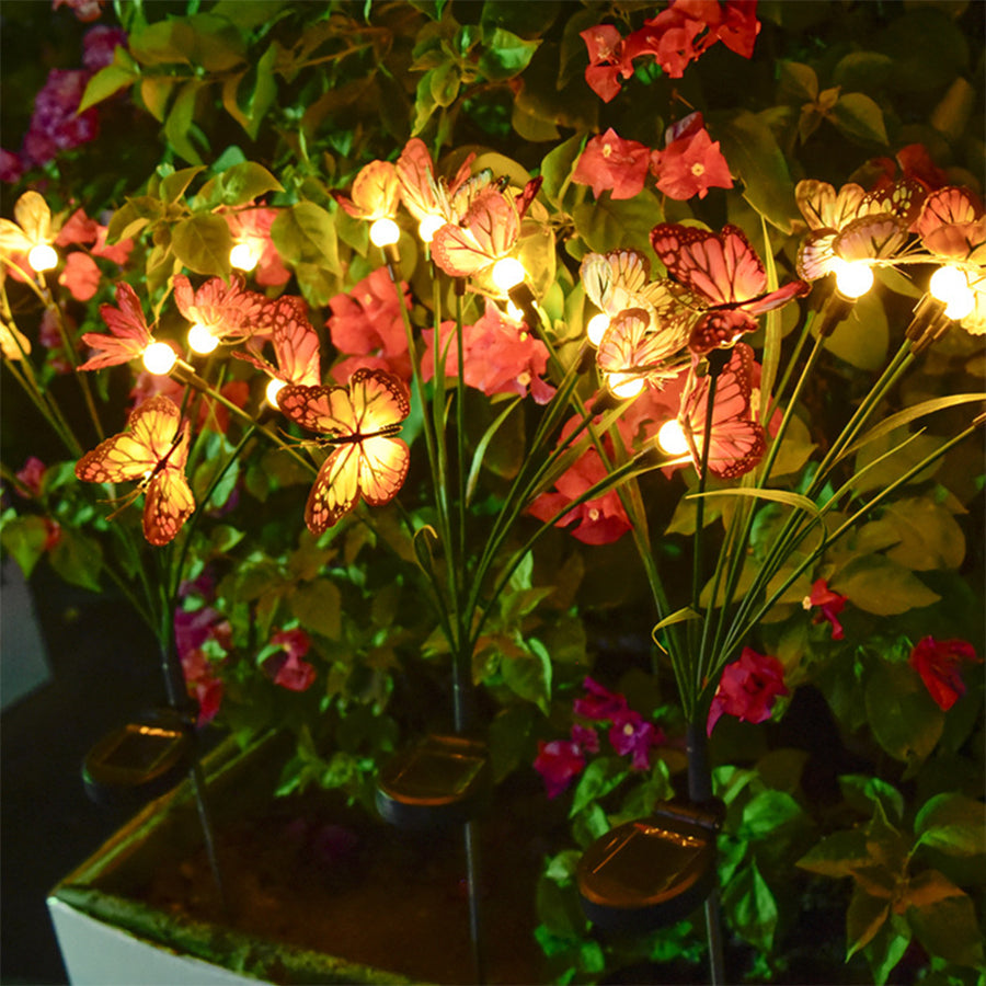 6 PCS Butterfly Solar Garden Lights Six-Head Lawn Stake Light
