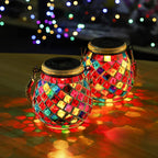 Colored Landscape Lights Solar Glass Mosaic Cup Lamp