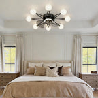Indoor Ceiling Fans with Lights Star-Shaped Adjustable Light