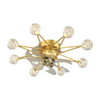 Indoor Ceiling Fans with Lights Star-Shaped Adjustable Light