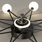 Indoor Ceiling Fans with Lights Star-Shaped Adjustable Light