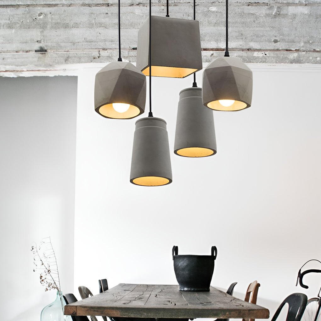 Cement Look Pendant Lights Industrial Style Unique Ceiling Light