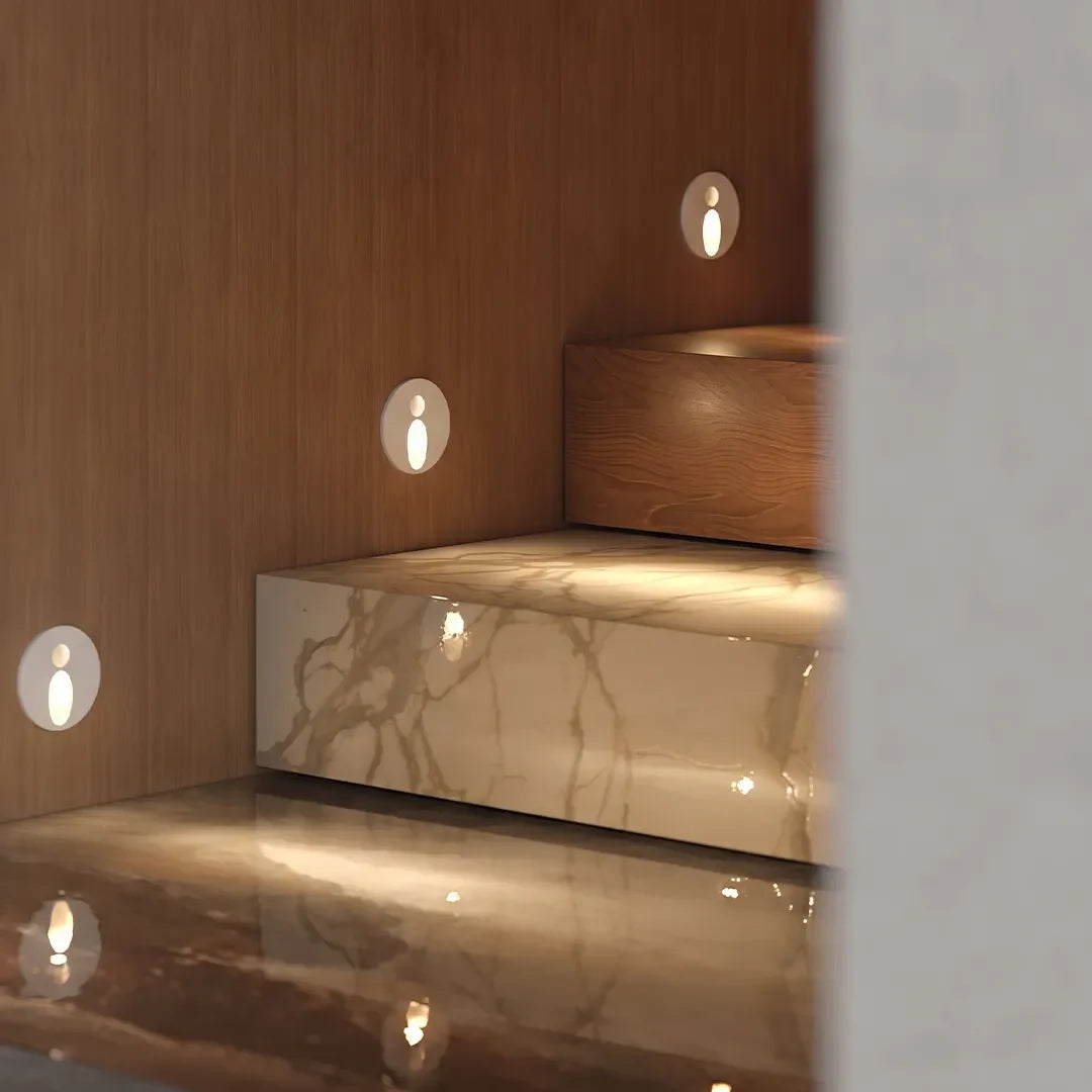 Interior Stair Step Lights Round Infrared Flush Mount LED Light