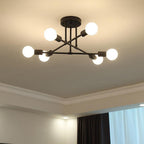 6-Lights Globe LED Sputnik Chandelier Modern Iron Ceiling Light