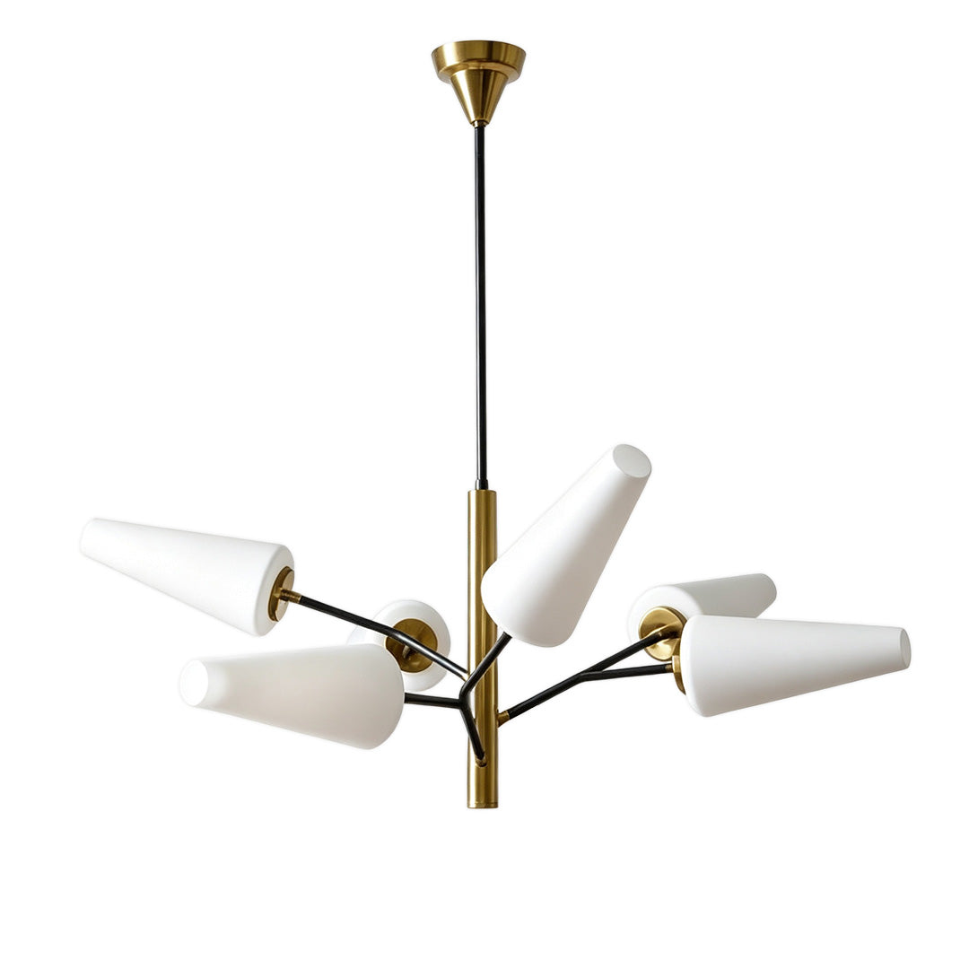 Italian Glass Chandelier Minimalist Metal Ceiling Light