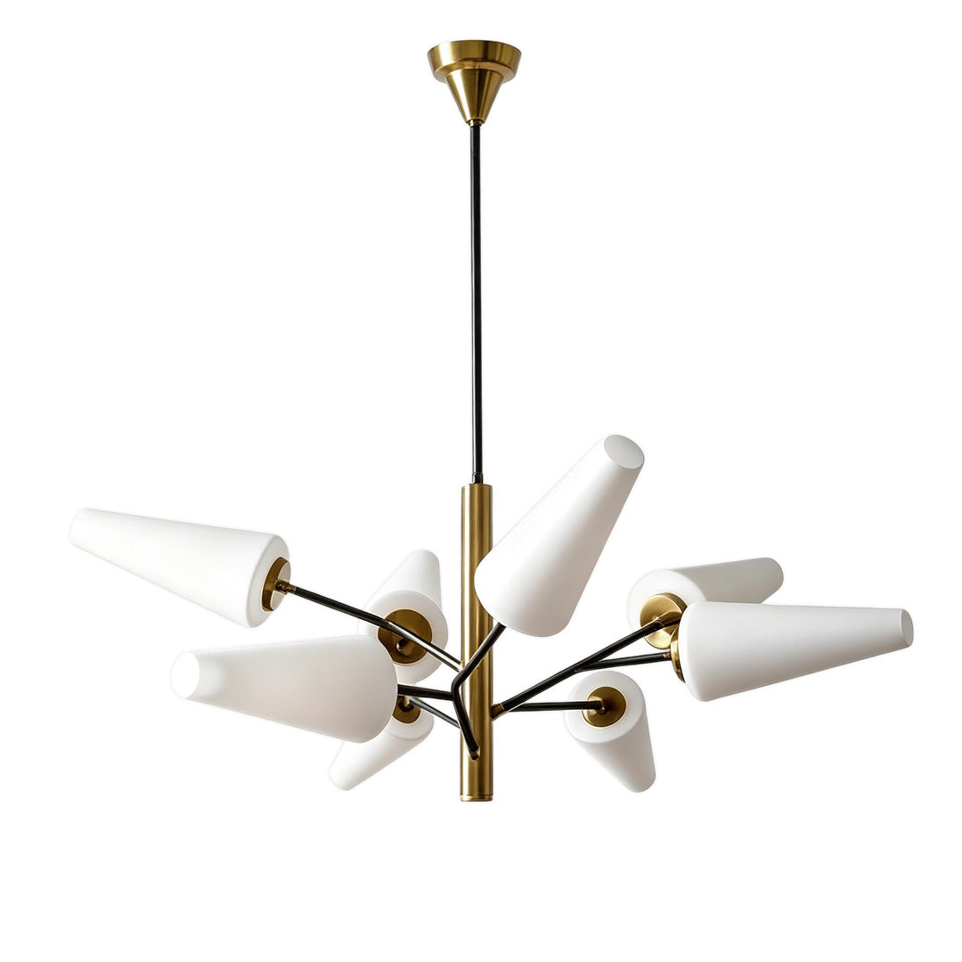 Italian Glass Chandelier Minimalist Metal Ceiling Light