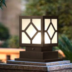 Square Stainless Steel LED Waterproof Black Modern Outdoor Light Post Lamp