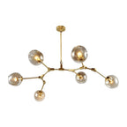 Nordic Contemporary Molecule Chandelier for Living Room Blown Glass Chandeliers 6 Bulbs