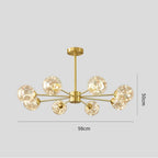6-light LED Glass and Gold Chandelier Kitchen Pendant Lighting