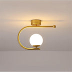 Black Flush Mount Ceiling Light Curves Globe Traditional Light