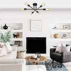 Minimalist Geometric Industrial Sputnik Chandelier 6 Bulbs Ceiling Lights