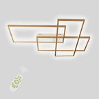 Overlapping Rectangles Aluminum Geometric Style Flush Mount Lighting LED Ceiling Light