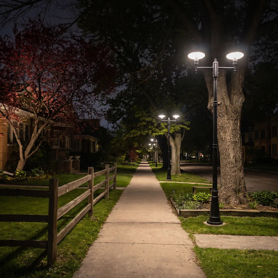 Lamp Post Lighting Modern Double or Triple Head Outdoor Lamp