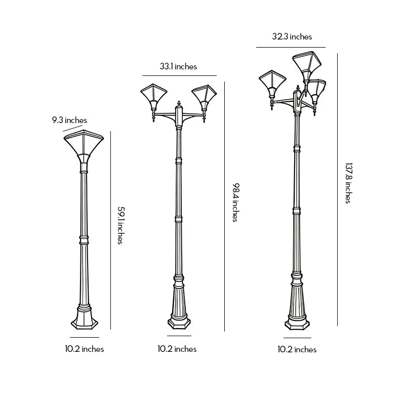 Landscape Light Post Modern Multi-head Outdoor Garden Lamp Post