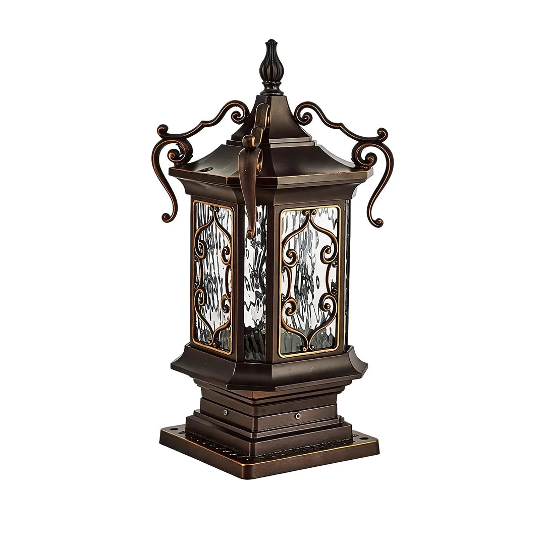 Lantern Pillar Lights European Vintage Ornate Outdoor Light