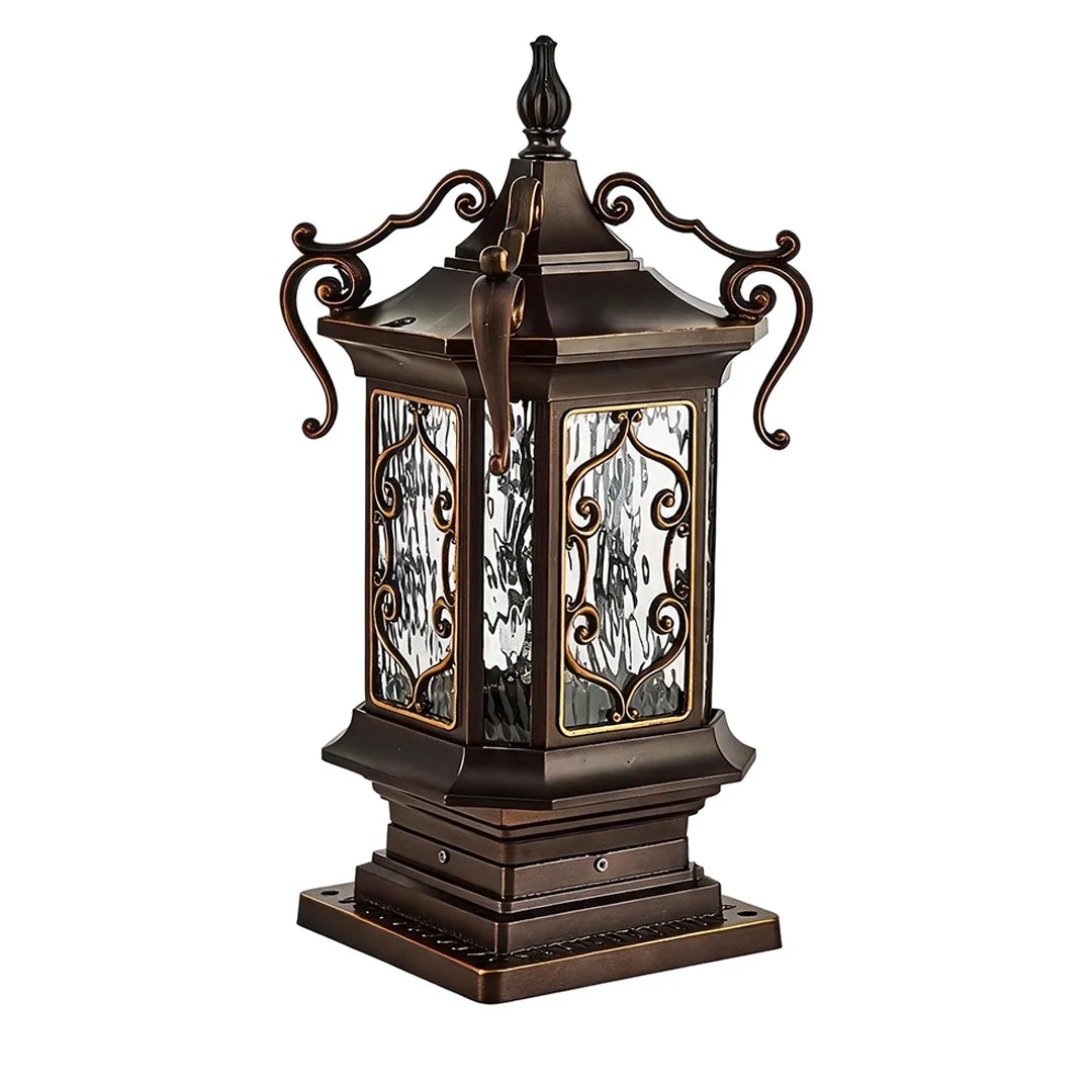 Lantern Pillar Lights European Vintage Ornate Outdoor Light
