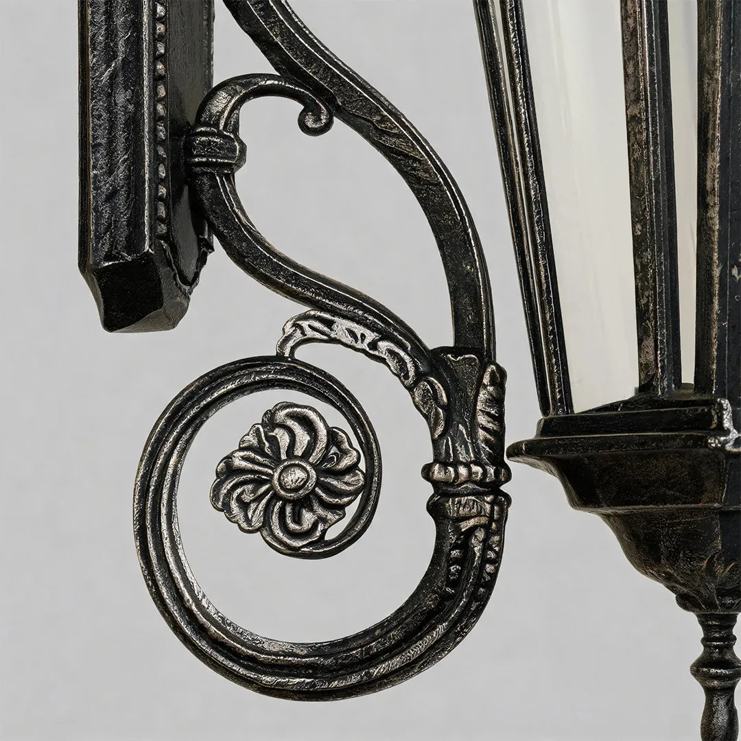 2 PCS Lantern Style Wall Sconce European Glass Outdoor Light