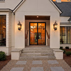 2 PCS Lantern Style Wall Sconce European Glass Outdoor Light