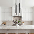 Linear Cluster Elongated Cylindrical LED Modern Pendant Light Chandelier