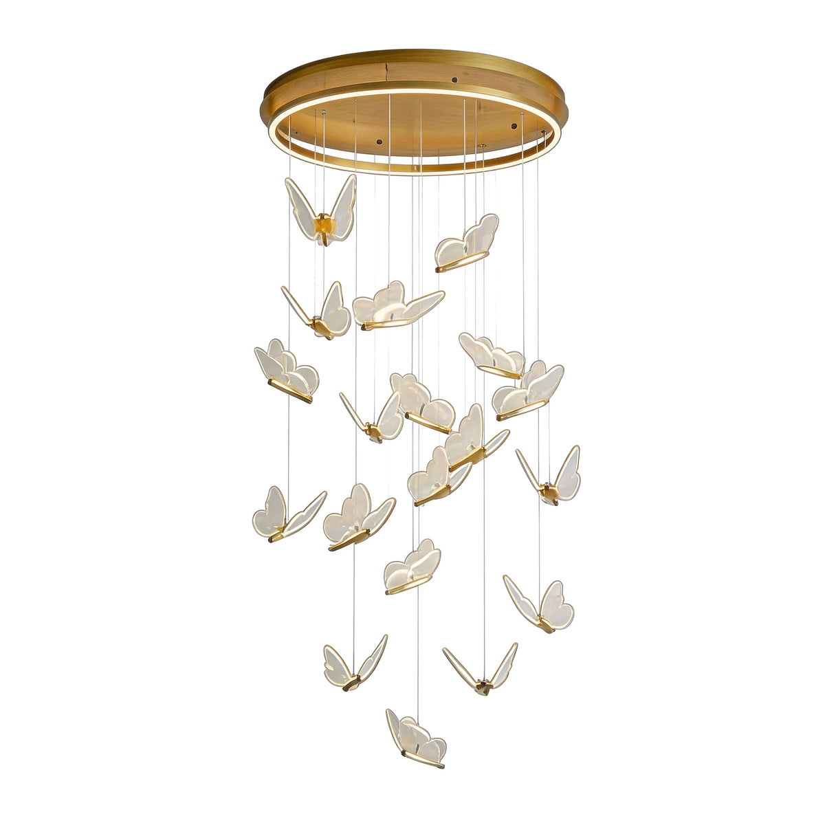 Butterfly Chandelierv Modern Metal Disk Acrylic Ceiling Light