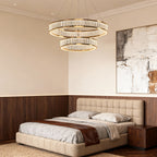 Large Crystal Chandeliers Luxury Circular Ceiling Light