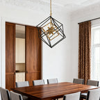 Square Pendant Lights Industrial Iron Artisan Dual-Color Ceiling Light