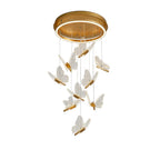 Butterfly Chandelierv Modern Metal Disk Acrylic Ceiling Light