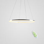 LED Circular Sturdy Modernistic Brushed Nickel Pendant Light With Remote Controller