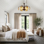Leaf Glass Chandelier French Vintage Ginkgo Leaf Ceiling Light