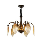 Leaf Glass Chandelier French Vintage Ginkgo Leaf Ceiling Light