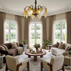 Leaf Glass Chandelier French Vintage Ginkgo Leaf Ceiling Light
