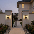 Black Outdoor Lantern Sconce Modern Waterproof Wall Light