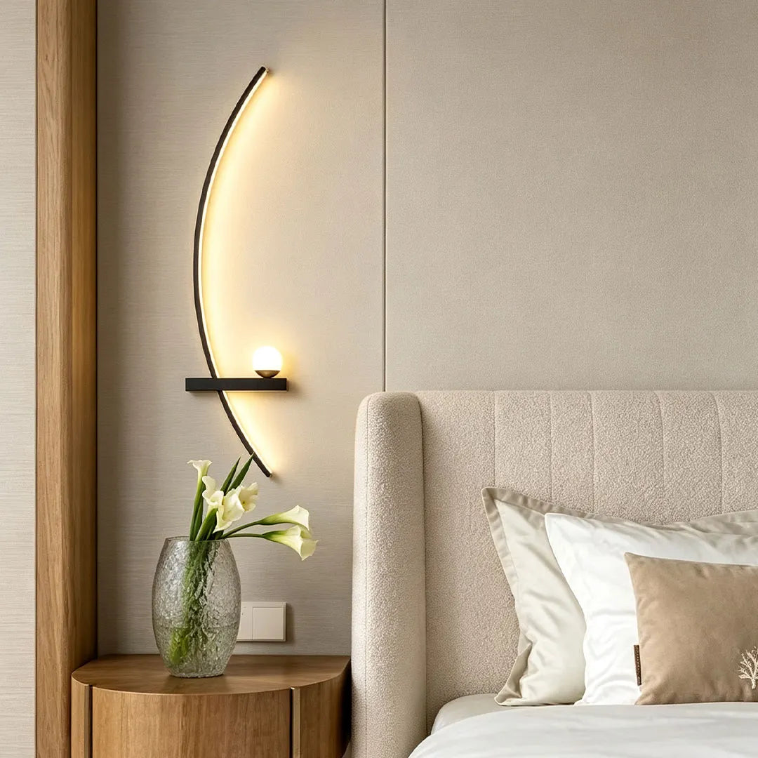 LED Curved Wall Light Modern Elegant Fixture for Home and Living Room
