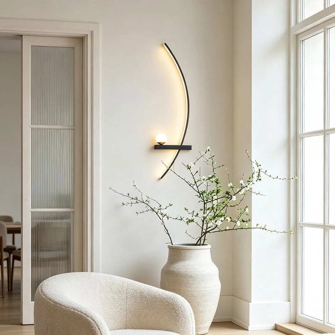 LED Curved Wall Light Modern Elegant Fixture for Home and Living Room