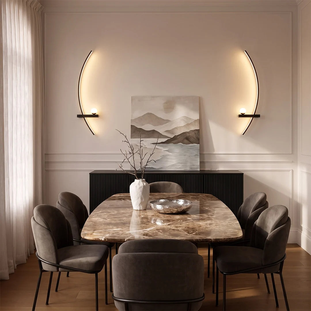 LED Curved Wall Light Modern Elegant Fixture for Home and Living Room